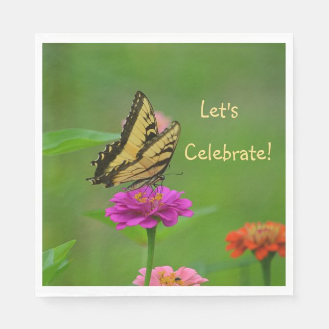 Guardanapo De Papel Borboleta de Celebração de vamos (Frente)
