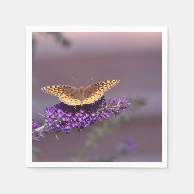 Guardanapo De Papel Borboleta de Napkin do Céu Roxo (Frente)