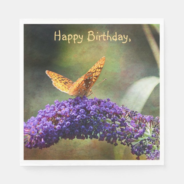 Guardanapo De Papel Borboleta em Borboleta Bush (Frente)