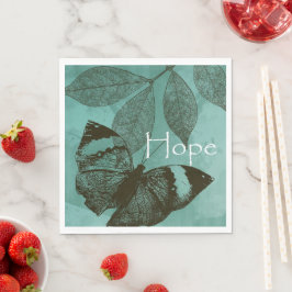 Guardanapo De Papel Borboleta Esperança Inspiradora Verde
