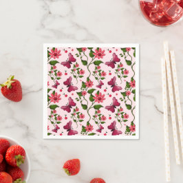 Guardanapo De Papel Borboleta Floral Midnight Bloom
