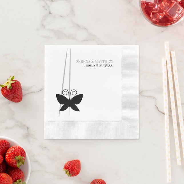 Guardanapo De Papel Borboleta Preta (Insitu)