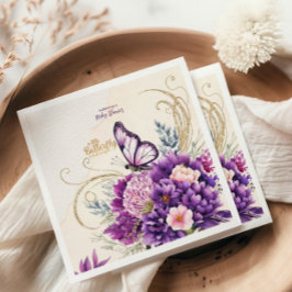 Guardanapo De Papel Borboleta Puro Floral Rosa Chá de fraldas