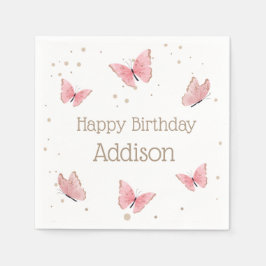 Guardanapo De Papel Borboleta rosa Aniversário