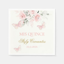 Guardanapo De Papel Borboleta Rosa Quinceañera