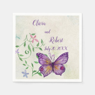 Guardanapo De Papel Borboleta roxa personalizada