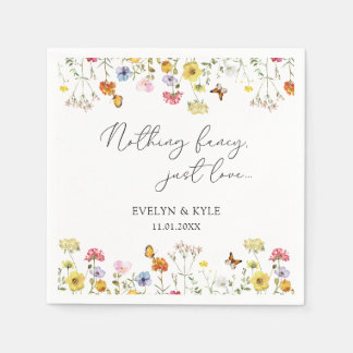 Guardanapo De Papel Borboletas de flor selvagem Boho Nada Casamento de