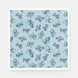 Guardanapo De Papel Borboletas Doodle Bugs - azul - festa infantil.