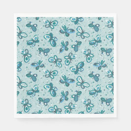 Guardanapo De Papel Borboletas Doodle Bugs - turquesa - festa infantil