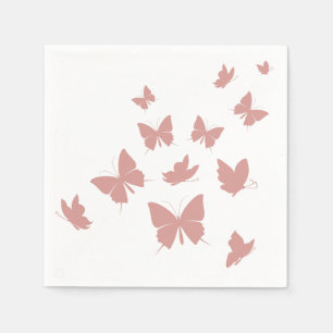 Guardanapo De Papel Borboletas-Pia-Rosa-Cachorro Personalizadas