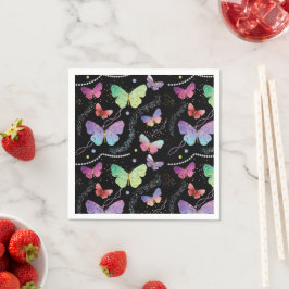 Guardanapo De Papel Borboletas Roxas e Azuis Brilhantes