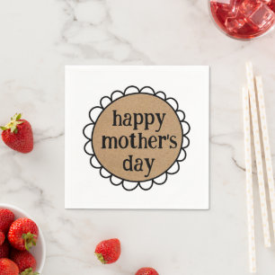 Guardanapo De Papel Borda Escalonada do DIA DE AS MÃES FELIZ Personali