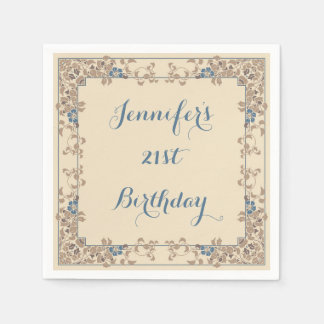 Guardanapo De Papel Borda floral de nouveau de nouveau e creme