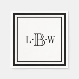 Guardanapo De Papel Borda Negra Clássica Monograma