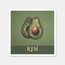 Guardanapo De Papel Bordado do Faux do Avocado Lover