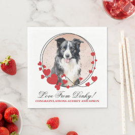Guardanapo De Papel Border Collie Coração Vermelho Grinalda Cachorro F
