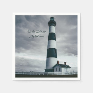 Guardanapo De Papel Bordie Island Lighthouse preto e branco