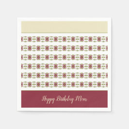 Guardanapo De Papel Borgonha Com Creme