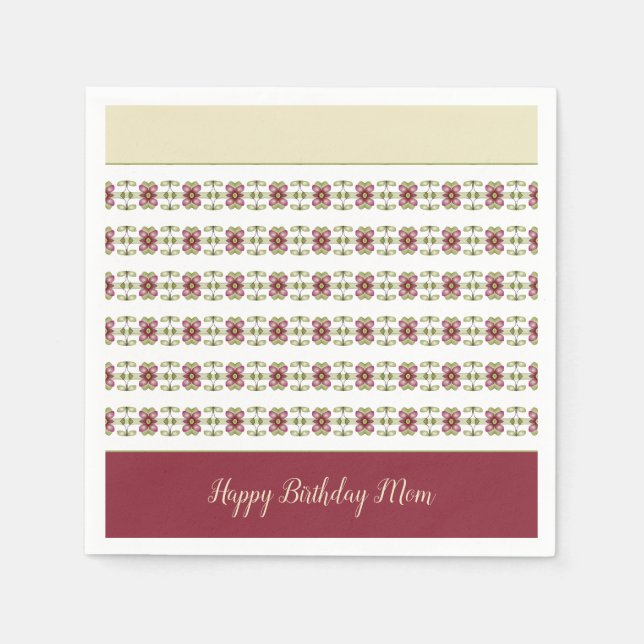 Guardanapo De Papel Borgonha Com Creme (Frente)