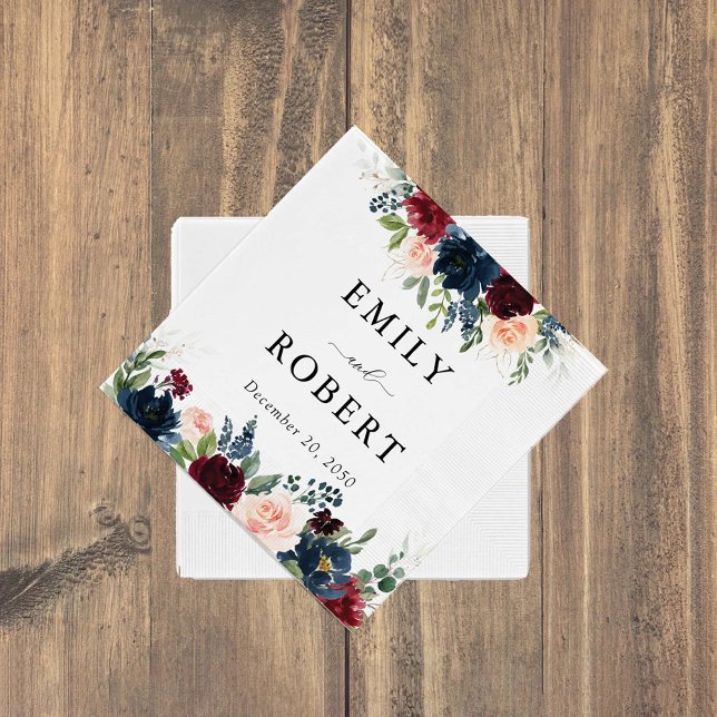 Guardanapo De Papel Borgonha e Casamento de Marinhos Napkin (Criador carregado)