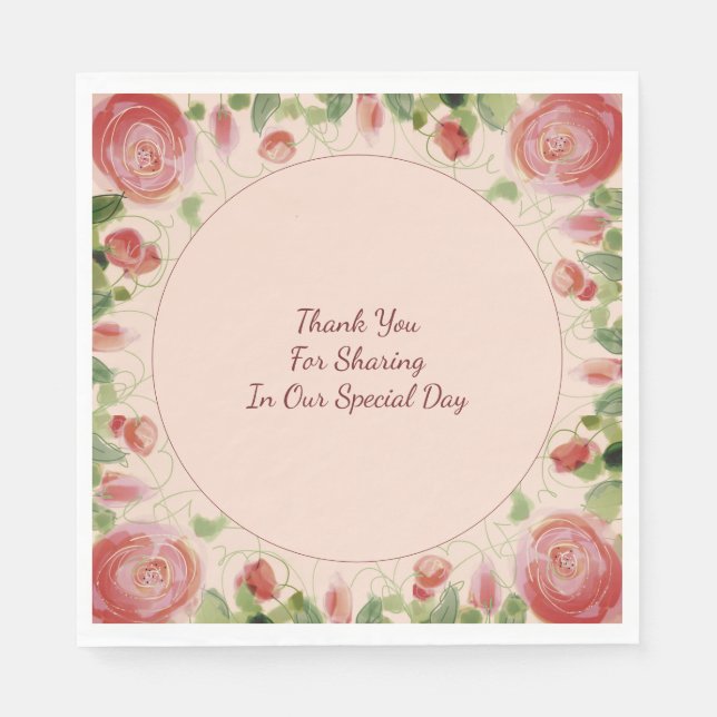 Guardanapo De Papel Borgonha Rosa E Verde (Frente)