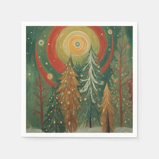 Guardanapo De Papel Bosque Celestial de Inverno (Frente)