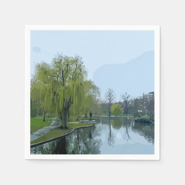Guardanapo De Papel Boston Public Garden Massachusetts Painting (Frente)