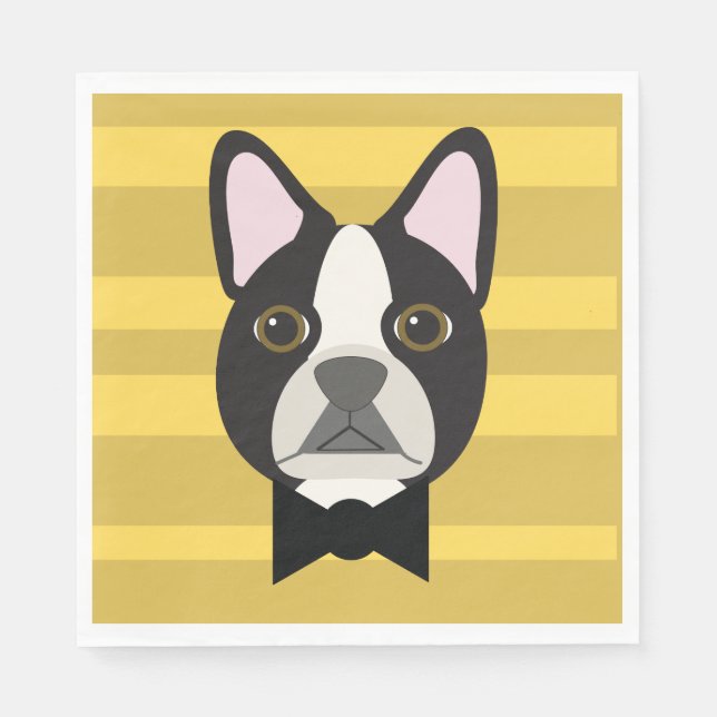 Guardanapo De Papel Boston Terrier (Frente)
