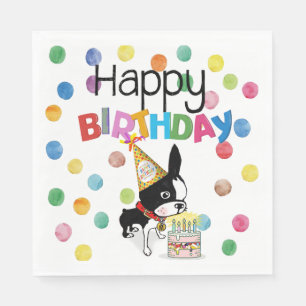 Guardanapo De Papel boston terrier aniversário napkins Mirabelle