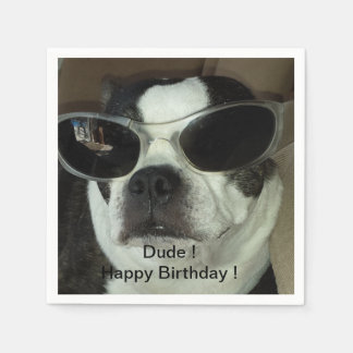 Guardanapo De Papel Boston Terrier Birthday Napkins