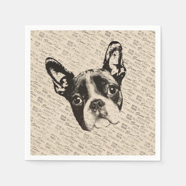 Guardanapo De Papel Boston Terrier dog (Frente)