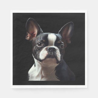 Guardanapo De Papel Boston Terrier - Oil Paint Classic T-Shirt