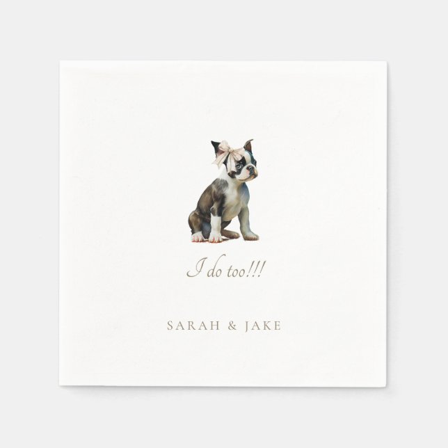 Guardanapo De Papel Boston Terrier Pet Wedkins (Frente)