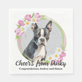 Guardanapo De Papel Boston Terrier Wedding Napkins Com Foto De Cães