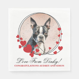 Guardanapo De Papel Boston Terrier Wedding Napkins Com Foto De Cães