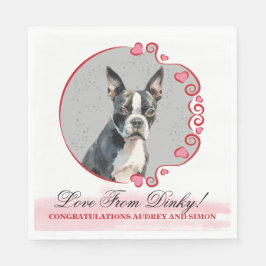 Guardanapo De Papel Boston Terrier Wedding Napkins Com Foto De Cães