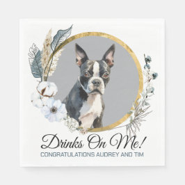 Guardanapo De Papel Boston Terrier Wedding Napkins Com Foto De Cães