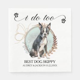 Guardanapo De Papel Boston Terrier Wedding Napkins Com Foto De Cães
