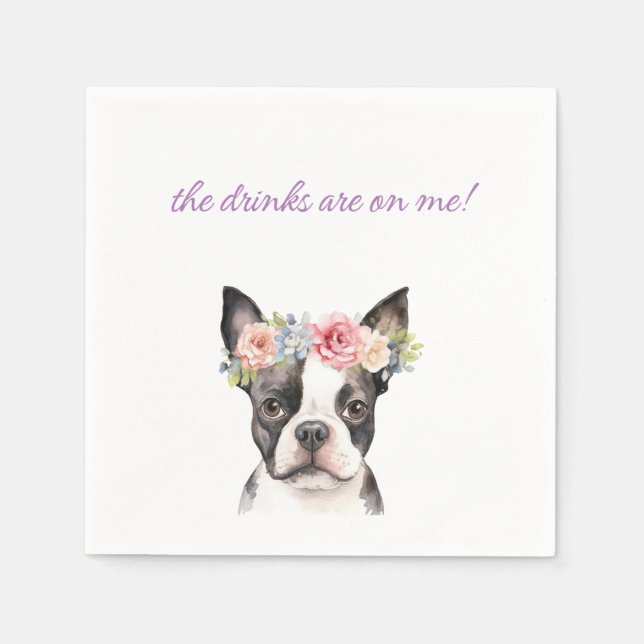 Guardanapo De Papel Boston Terrier Wedkin (Frente)