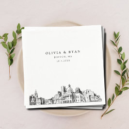 Guardanapo De Papel Boston Wedktail Napkin