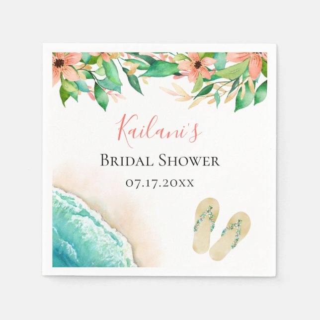 Guardanapo De Papel Botânica de Praia Personalizada (Frente)