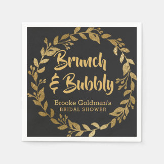 Guardanapo De Papel Botânica Dourada de Brunch e Borracha
