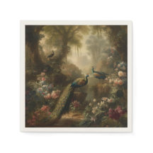 Botânica: três pavões no jardim inglês