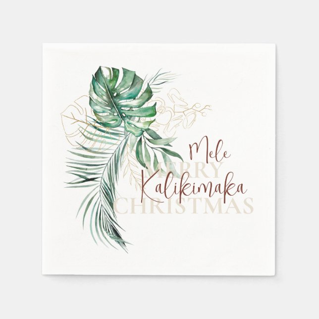 Guardanapo De Papel Botânica Tropical Mele Kalikimaka | Natal (Frente)