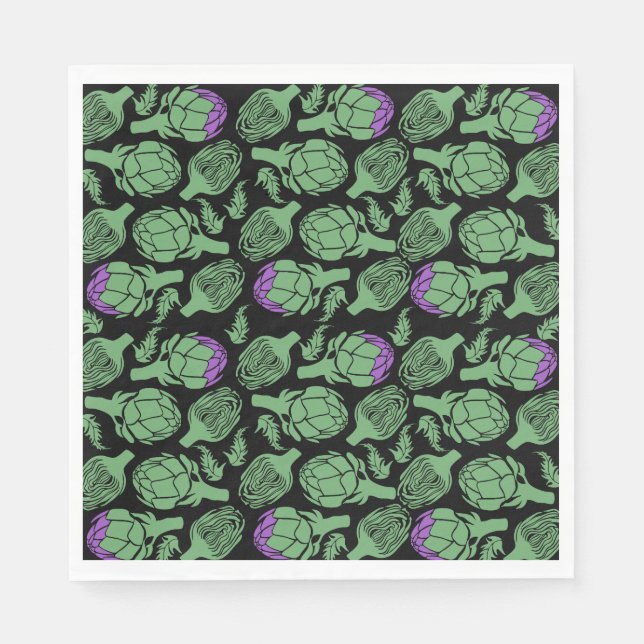 Guardanapo De Papel Botanical Artichoke Art Home Decor (Frente)