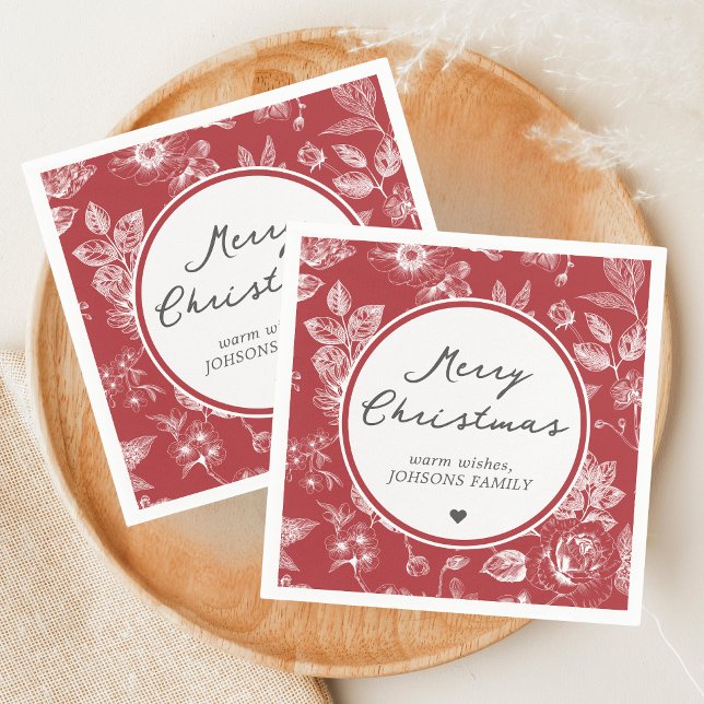 Guardanapo De Papel Botanical Christmas (Christmas Family Holiday Napkin)