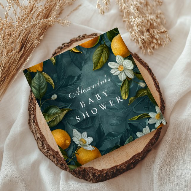 Guardanapo De Papel Botanical Citrus Garden Baby Shower (Criador carregado)