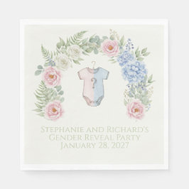 Guardanapo De Papel Botanical Gender Reveal Napkin