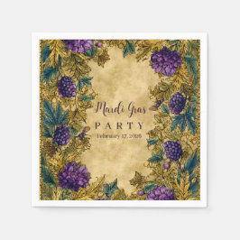Guardanapo De Papel Botanical Grape Mardi Gras Masquerade