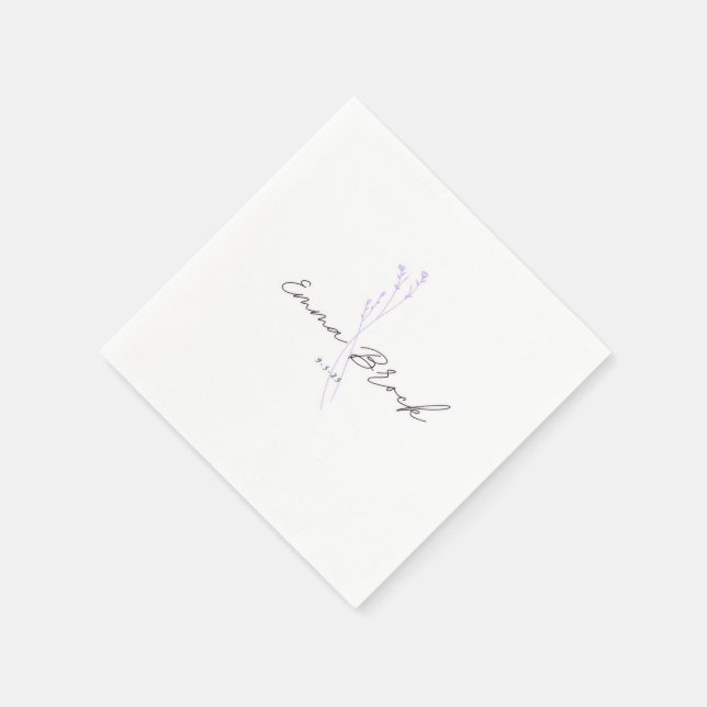 Guardanapo De Papel Botanical Wedding Napkin Simple Elegant (Canto)